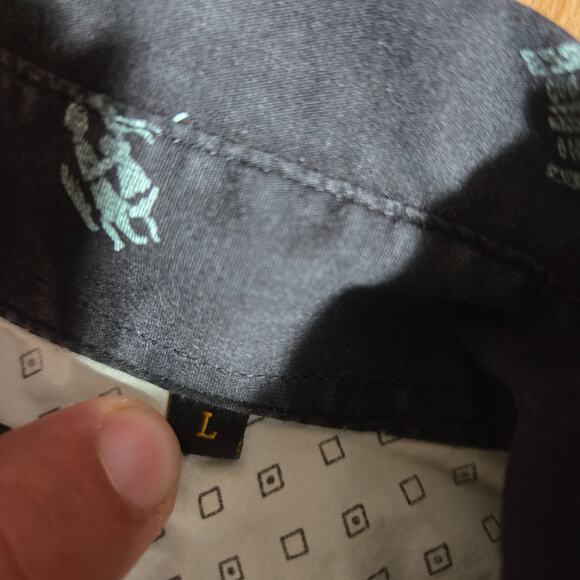 7 Diamonds Hawaiian Shirt Men’s Large Vintage Tiki Print King of the Beach - Picture 5 of 8